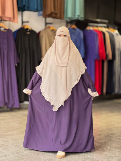 طقم "السكينة" الثلاثي (عباية+فولار+نقاب)