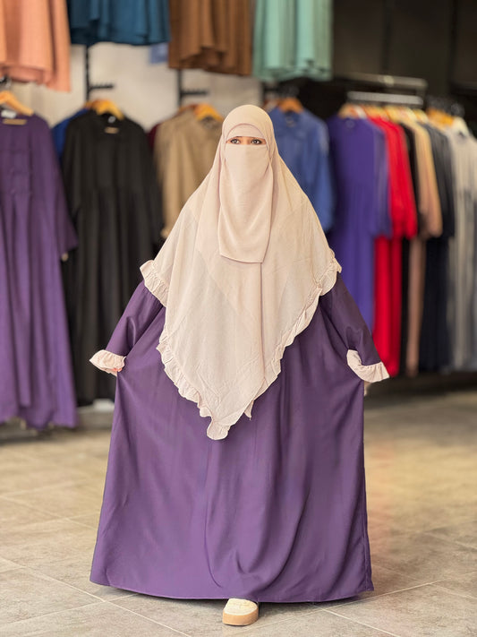 طقم "السكينة" الثلاثي (عباية+فولار+نقاب)