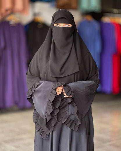 طقم "السكينة" الثلاثي (عباية+فولار+نقاب)