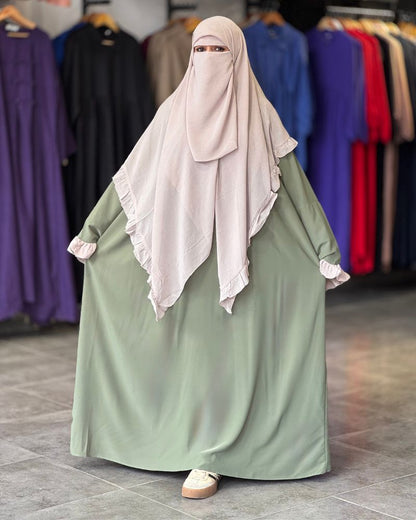 طقم "السكينة" الثلاثي (عباية+فولار+نقاب)