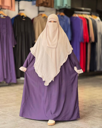 طقم "السكينة" الثلاثي (عباية+فولار+نقاب)