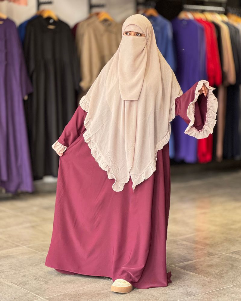 طقم "السكينة" الثلاثي (عباية+فولار+نقاب)